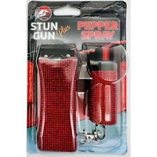 Mini Stun Gun and Pepper Spray Combo for Self Defense - Red Cherry Bling Jeweled