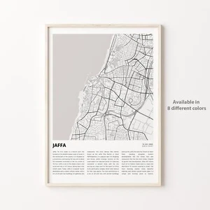 Impresión de mapa de la ciudad de Jaffa, póster de viaje de Tel Aviv, arte de pared - Imagen 1 de 6