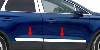Lincoln MKC 2015-2020 carrocería inferior plana moldura lateral acero inoxidable 4 piezas 2 1/2" Foto 1 de 1
