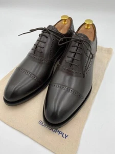 Men Suitsupply Oxford Brown Brogue Derby in Calf Leather EU42.5 UK8.5 U9.5 - Picture 1 of 18