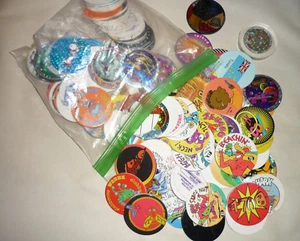 Vintage 1990s Pog Milk Caps Lot of 125 X-Men Jurassic Park 5 Plastic - Picture 1 of 3
