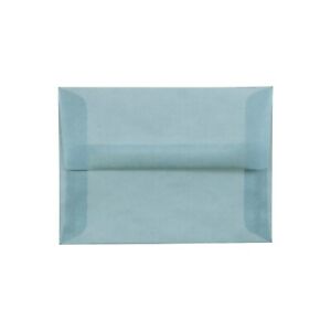 JAM Paper A6 Translucent Vellum Invitation Envelopes 4.75 x 6.5 Ocean Blue