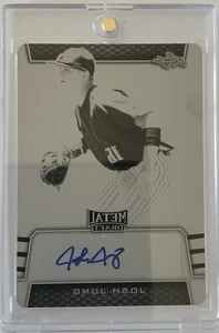 2019 leaf metal draft #BA-JJ1 Josh Jung Rangers  Black Plate Auto 1/1 - Picture 1 of 2