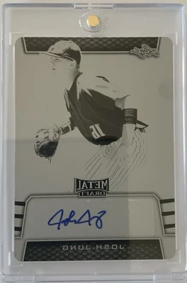 2019 leaf metal draft #BA-JJ1 Josh Jung Rangers  Black Plate Auto 1/1 - Image 1 of 2