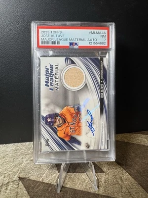 2023 Topps #MLM-JA PSA 7Jose Altuve Major League Material Relic Autograph-Astros - Image 1 of 2