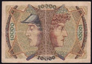 Germany Mannheim 10000 Mark 1923 Old Vintage Emergency Paper Money Banknote VF - Picture 1 of 2
