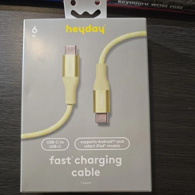 Heyday 6 Foot Android USB-C To USB-C Charging Cable - Yellow - Image 1 of 2