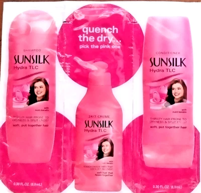 10 SUNSILK HYDRA TLC Champú Acondicionador y Crema Nutri-Queratina Tamaño de Viaje NUEVO Foto 1 de 2
