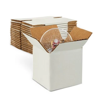 MT Products White Corrugated Cardboard Shipping Boxes 6" x 6" x 6" - Pack of 10 - Picture 1 of 7