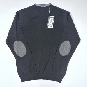 $245 Nuevo Suéter EMANUEL BERG Para Hombre Talla Mediana M 100% Lana L/S Negro Cuello Redondo - Imagen 1 de 7