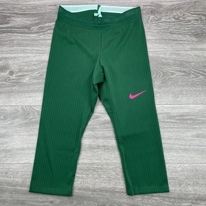 Nike Pro Elite 3/4 Tights Womens Small Green Aeroswift Running USA DX9076-000 - Picture 1 of 15