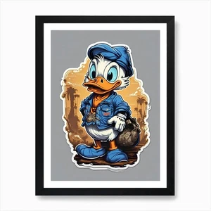 Donald Duck 4 Art Print Framed Wall Art Poster Canvas Print Picture - Picture 1 of 4
