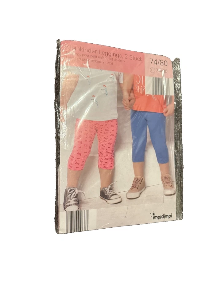 Kleinkinder Leggins für Mädchen 2 Stück gr. 74/80 neu rosa / blau impidimpi - Bild 1 von 1