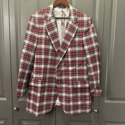 Blazer Vintage Lands End Charter Collection Tartán Rojo Cuadros Talla 44? ¡Vacaciones! Foto 1 de 4