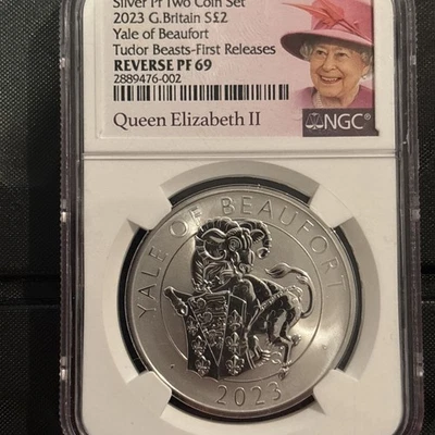 2023 G BRITIAN Tudor Beasts Yale of Beaufort (500 set) REVERSE PF69 FR - Image 1 of 2
