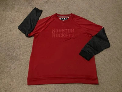 Houston Rockets Hombres 2XL Adidas L/S Baloncesto Calentamiento Tiro Camisa Ming Y2K Foto 1 de 4