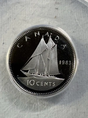 1983 Canada 10 Cents Proof Graded PR 69 DCAM by ANACS - Image 1 of 4