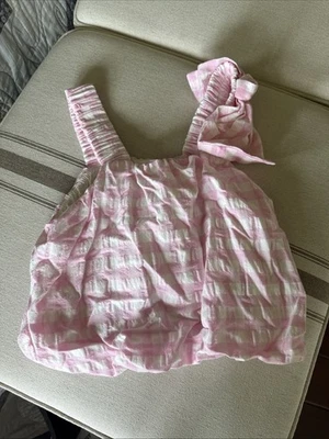 USED Pink And White Checkered Zara Tank Top, Size 13/14 Girls - Image 1 of 4