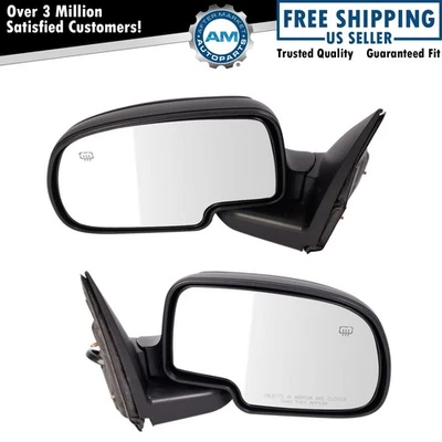 Juego de pares de espejos retrovisores laterales eléctricos térmicos con luz de charco para Chevy GMC Foto 1 de 4