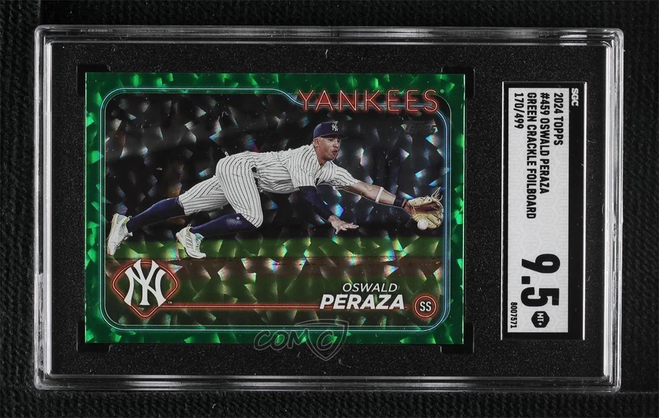 2024 Topps Serie 2 Lámina Verde/499 Oswald Peraza #459 SGC 9,5 Como Nuevo+ Foto 1 de 2