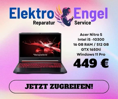 Gaming Laptop Acer Nitro 5 - i5 10300h, 16GB Ram, GTX 1650ti , 512 ssd , win 11 - Bild 1 von 3