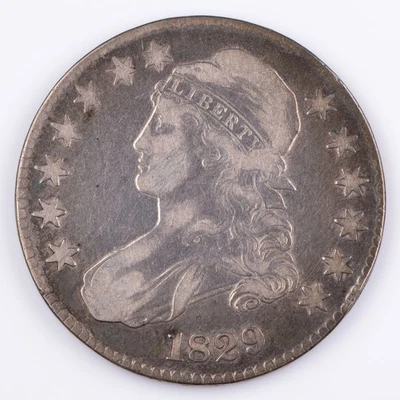 Medio dólar busto tapado 1829 O-112 plata 50c - ver fotos Foto 1 de 4