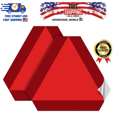 AYIFAN 2 Pack Slow Moving Vehicle Triangle Sticker,8 X 7 Inch Diamond Grade Reflective
