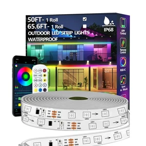 50FT Outdoor LED Strip Light Waterproof,IP68 Outside RGB+IC Light Strip with ... - Picture 1 of 6