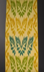 3.2 Yard HAND MADE UZBEK Natural SILK IKAT ADRAS FABRIC # 3707* - Picture 1 of 5