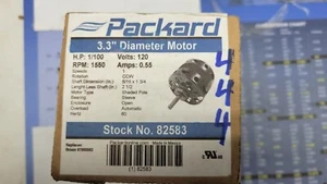 PACKARD 82583 MOTOR 3.3" 1/100 HP 0.55 AMPS 120 V 60 HZ 1550 RPM CCW 1 SP - Picture 1 of 3