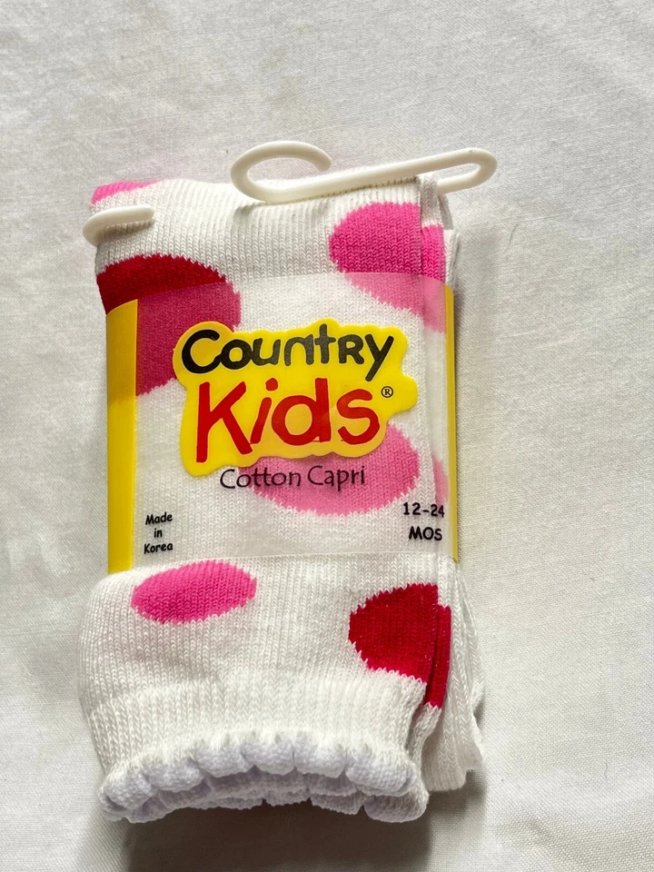 Country Kids Socks-Polka Dot Cotton Capri- Shoe Size 12-24 months - Image 1 of 1