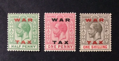 BroadviewStamps Bahamas BOB War Tax #11-13  MH VF. - Image 1 of 2