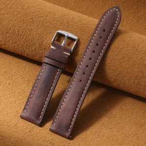 Top Grain Leather Watch Band Vintage Leather Watch Band 14/16/18/20/22/24mm - Picture 1 of 31