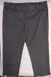 Just My Size JMS Plus Size 26W Brown Striped business Casual Dress Pants - Picture 1 of 12