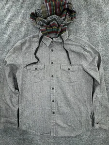Schönes Riesen Hemd Herren klein grau Langarm Knopfleiste Unikat Hoodie - Bild 1 von 9