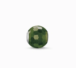 Thomas Sabo Charm Beads Karma in Argento 925 Verde scuro sfaccettato K0090 - Foto 1 di 1