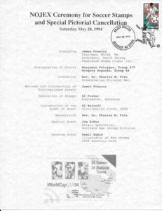 #2834-7 FD Program 29c/50c World Cup Stamp in New Jersey w/#2834 stamp - Picture 1 of 2