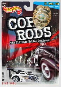 Hot Wheels Cop Rods Fiat 500C St. Paul, MN Police Dept - 26605 NRFP 1999 White - Picture 1 of 4