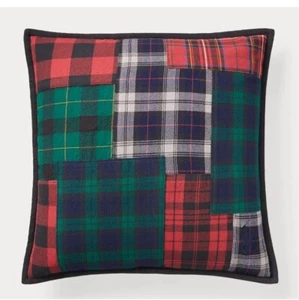 1 Ralph Lauren Knollwood Plaid Madras Throw Pillow Blue Green Red Brand New - Picture 1 of 3