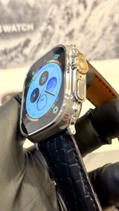 49MM Apple Watch ULTRA 2 Titanium Polished Custom with Black Croc Band GPS LTE - Picture 1 of 14