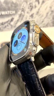 49MM Apple Watch ULTRA 2 Titanium Polished Custom with Black Croc Band GPS LTE - Image 1 of 4