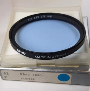 B+W 62mm 82C KB 3 Blue Color Conversion Glass Lens Filter 62-ES New Old Stock - Picture 1 of 5