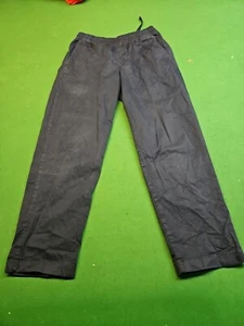 Uniqlo Navy Blue Cotton Pants Pockets Elastic Waist Drawstring Size S L92cm - Picture 1 of 2