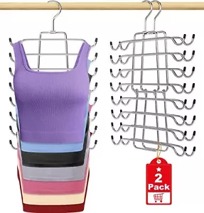 2pcs Tank Top Hangers Space Saving Hanger Organizer Bra Hangers For Closet Organ - Picture 1 of 7