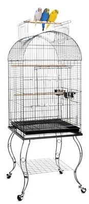 MCAGE 65-Inch Dome Open Top Rolling Stand Perch Parrot Bird Cage Sun Parakeet Conure
