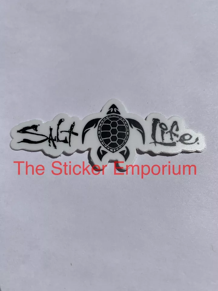 Sea Turtle Salty Sticker Ocean Beach Nautical Sailing Car Boat Phone 4” Decal - Image 1 of 1