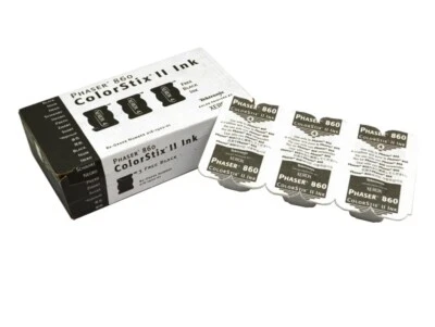 GENUINE XEROX TEKTRONIX PHASER 860 COLORSTIX 2 BLACK SOLID INK STICK 016-1902-01 - Image 1 of 3