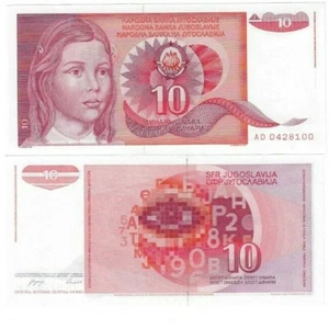 YUGOSLAVIA 10 DINARS 1990 UNC BANKNOTES - Picture 1 of 1