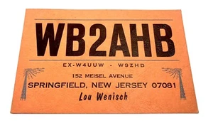 QSL Karte CB AMATEURFUNK Postkarte 1967 USA Springfield New Jersey WD2AHB mit Stempel - Bild 1 von 2