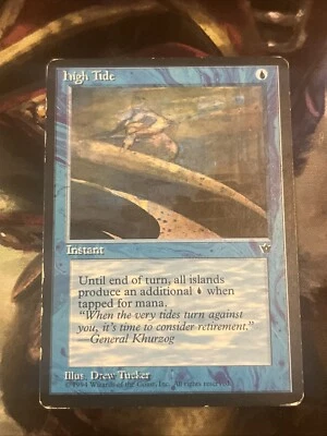 MTG Magic Misprint High Tide Fallen Empires Registration Error White Text #1 MP - Image 1 of 3